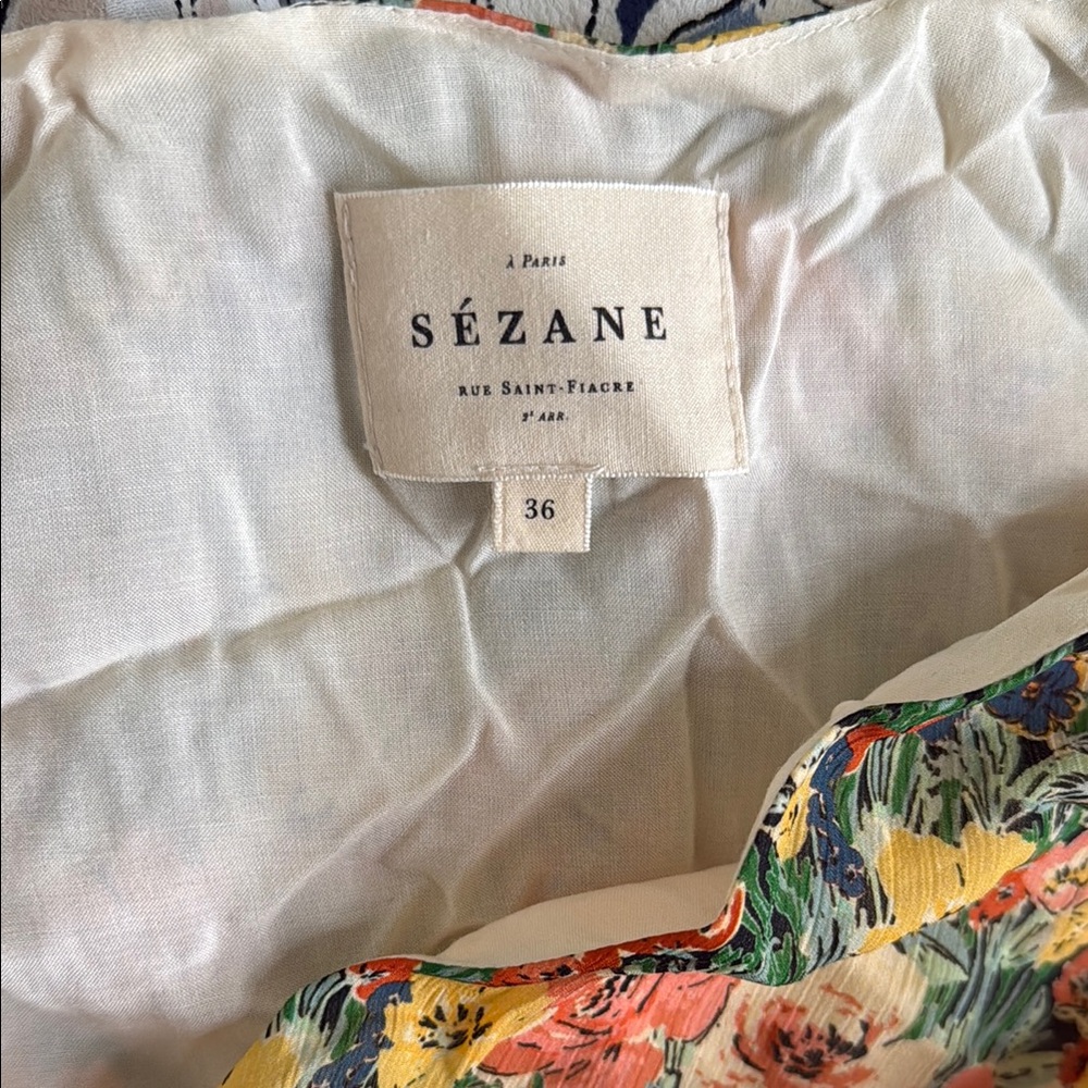 Sezane Floral Long Sleeve Dress - Picture 4 of 4